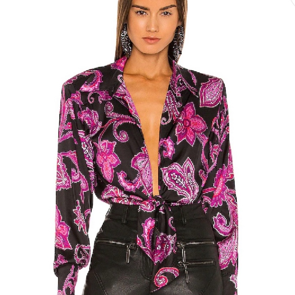 Delirium Bodysuit in Black Purple Paisley
DUNDAS X REVOLVE  xs